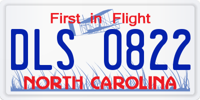 NC license plate DLS0822
