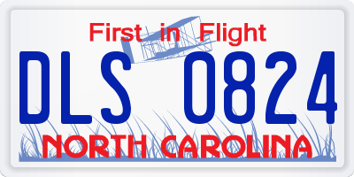 NC license plate DLS0824