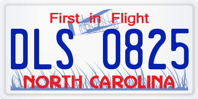 NC license plate DLS0825