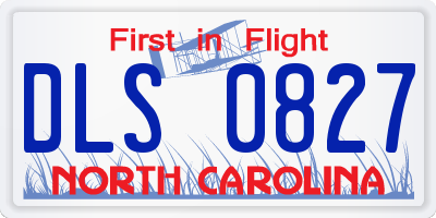 NC license plate DLS0827