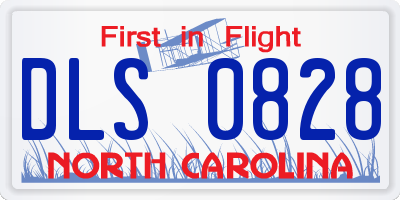 NC license plate DLS0828