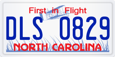 NC license plate DLS0829