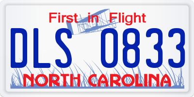 NC license plate DLS0833