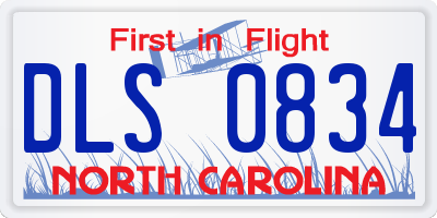 NC license plate DLS0834