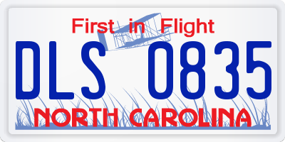 NC license plate DLS0835