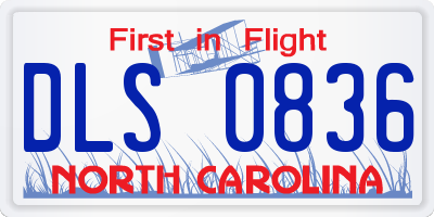 NC license plate DLS0836
