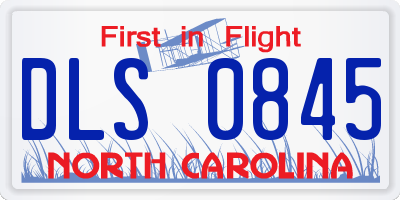 NC license plate DLS0845