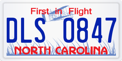 NC license plate DLS0847