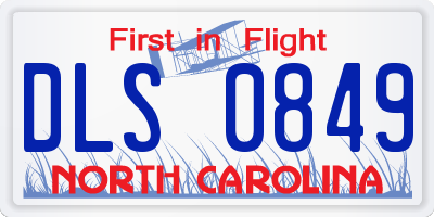 NC license plate DLS0849