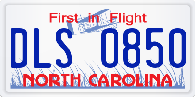 NC license plate DLS0850