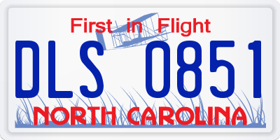 NC license plate DLS0851