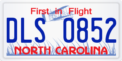 NC license plate DLS0852
