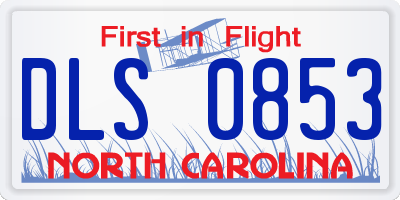 NC license plate DLS0853