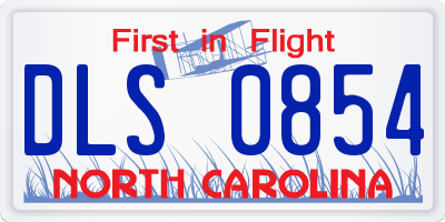 NC license plate DLS0854