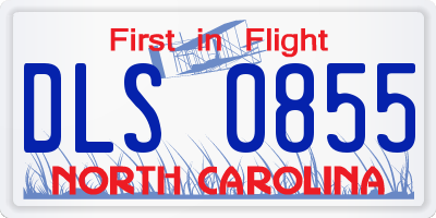 NC license plate DLS0855