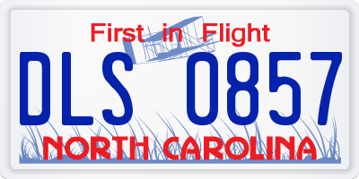 NC license plate DLS0857