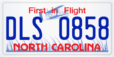NC license plate DLS0858