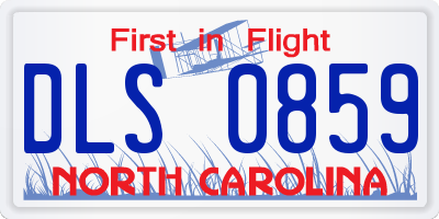 NC license plate DLS0859