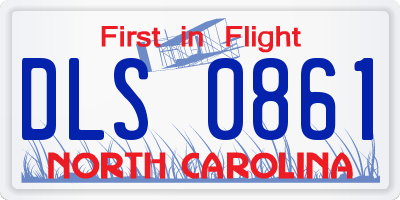 NC license plate DLS0861