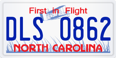 NC license plate DLS0862