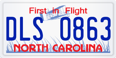 NC license plate DLS0863