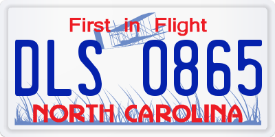 NC license plate DLS0865