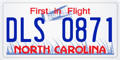 NC license plate DLS0871
