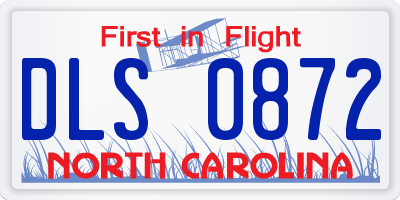 NC license plate DLS0872