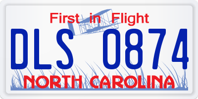 NC license plate DLS0874