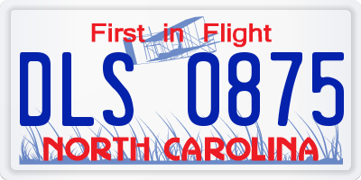 NC license plate DLS0875