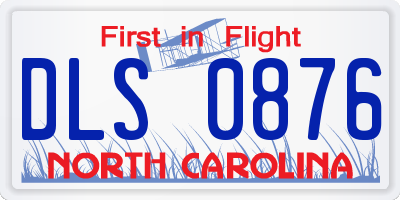 NC license plate DLS0876