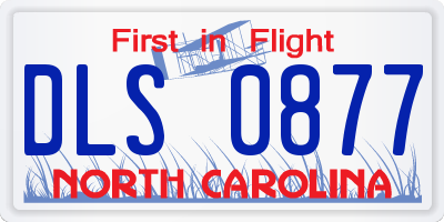 NC license plate DLS0877