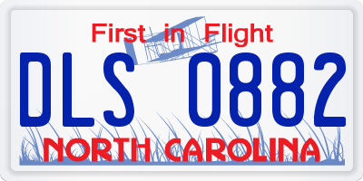 NC license plate DLS0882