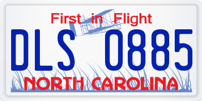 NC license plate DLS0885