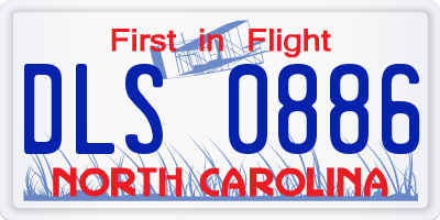 NC license plate DLS0886