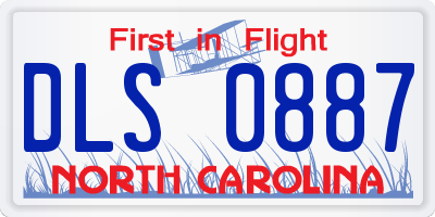 NC license plate DLS0887