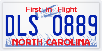NC license plate DLS0889
