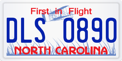 NC license plate DLS0890