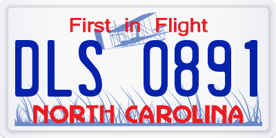NC license plate DLS0891