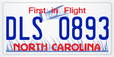 NC license plate DLS0893