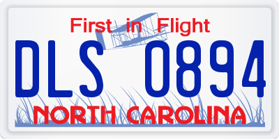 NC license plate DLS0894