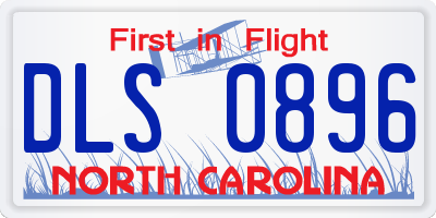NC license plate DLS0896
