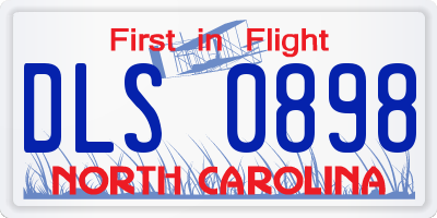 NC license plate DLS0898