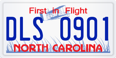 NC license plate DLS0901