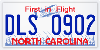 NC license plate DLS0902