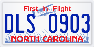 NC license plate DLS0903