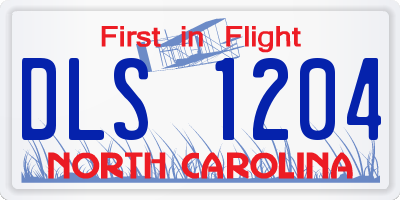 NC license plate DLS1204