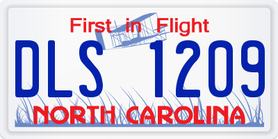 NC license plate DLS1209
