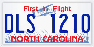 NC license plate DLS1210