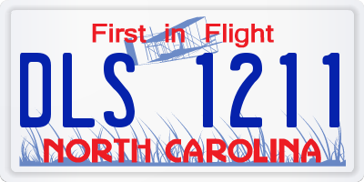 NC license plate DLS1211